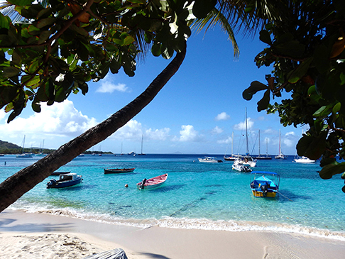 Quiet harbor in Mustique