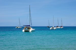 catamarans en mer des carabes