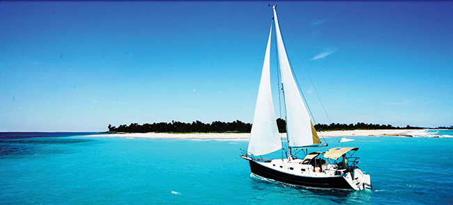 blue water cruiser sailboat