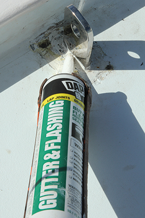 Butyl caulk is  a perfect sealer for chainplates and mechanical swages.
