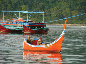 Aceh fishing boat and Palong in the background