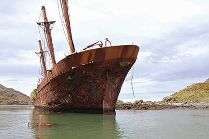 The wreck of the Bayard, one of many victims of South Georgia's weather