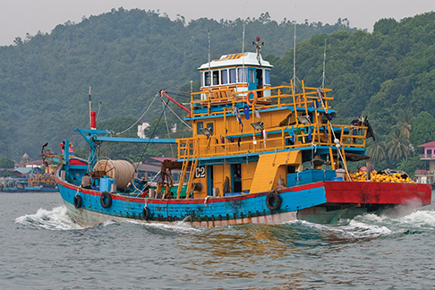 A Malaysian trawler near Malacca Strait