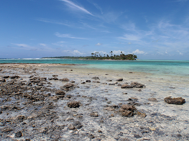 The clear water of Cocos Keeling in the Indian Ocean