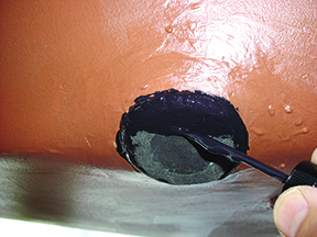 Depth sensor is painted with transducer paint