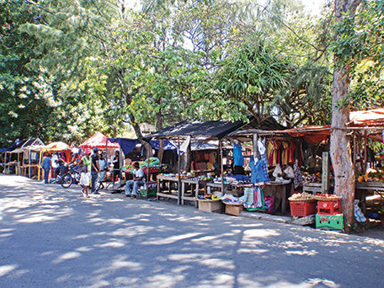 One of the streetside fresh markets in Port Mathurin