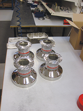 Andersen winch drums ready for assembly