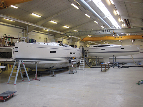 The clean lives of  X-Yachts is reflected in the factory