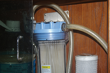 Watermaker filters need t obe mounted in a convenient place as they need frequent attention