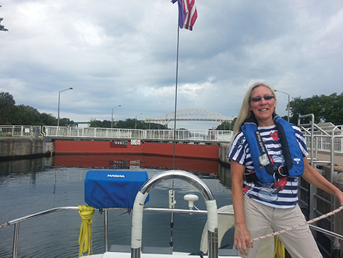 Cindy at the Canadian lock