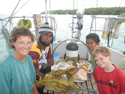 Freddy treats the crew of Namani to an unforgettable Tongan feast