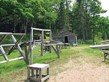 Manitou Island fishing camp, a free informative guide tour is available here