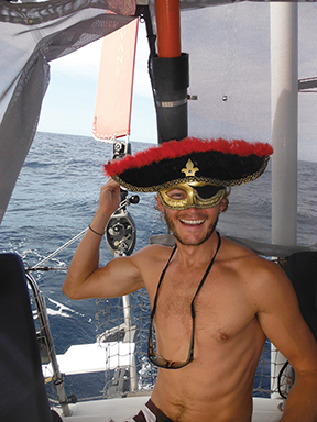 Captain Will on the equator crossing