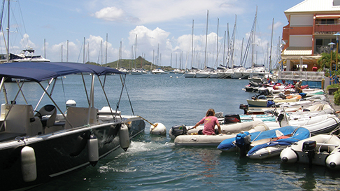 The marina in St Martin is popular with cruisers