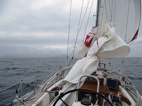 Damaged but sailing towards Cape Horn