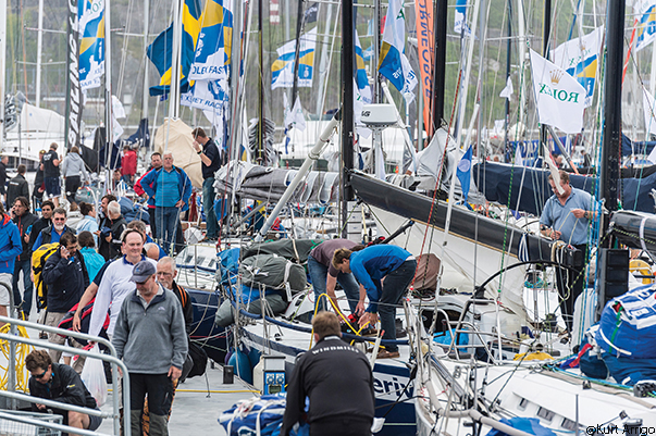 Dock side activity at the 2015 Rolex Fastnet Race